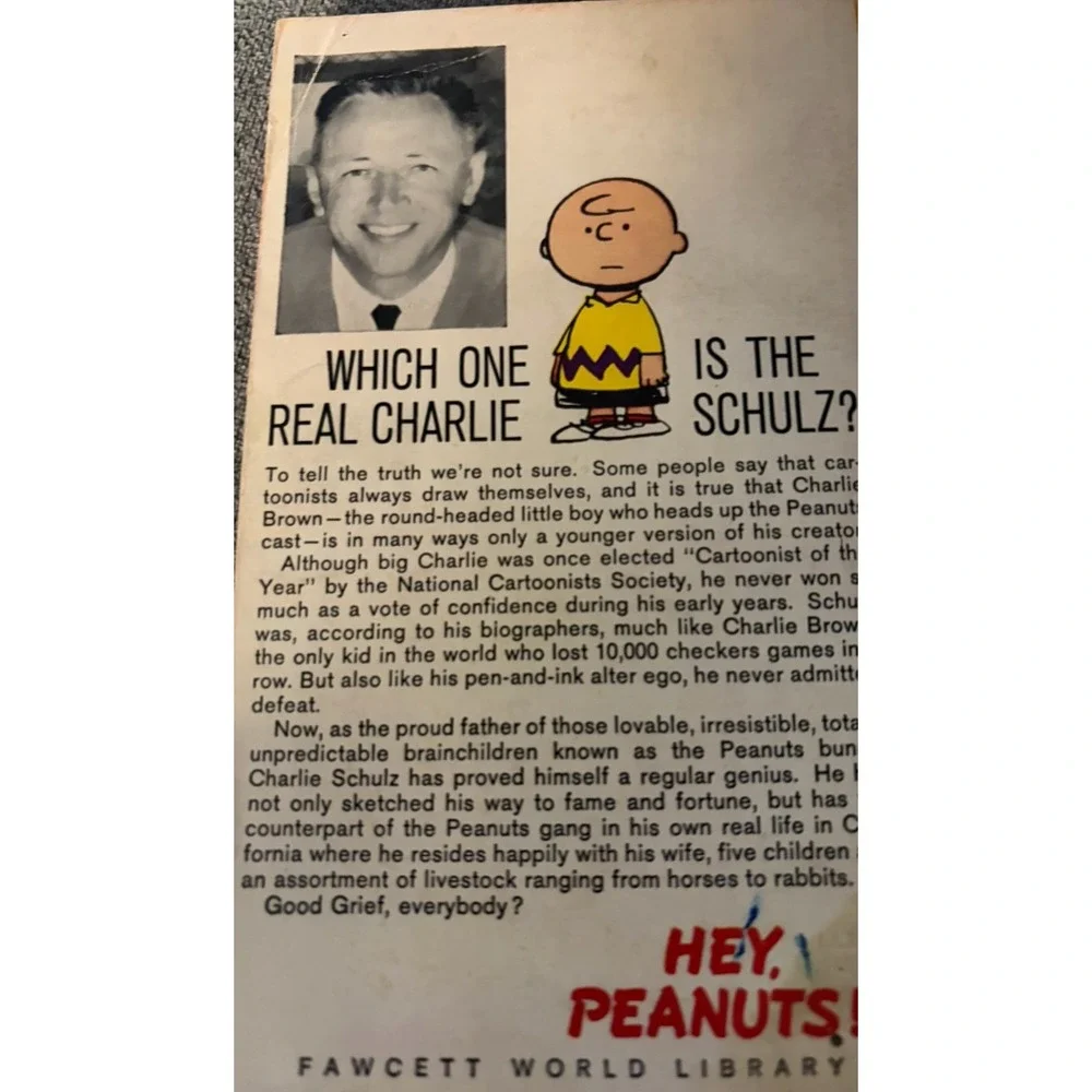 Hey Peanuts Charles M Schulz 1968 15th Printing Fawcett Crest D1128 Paperback